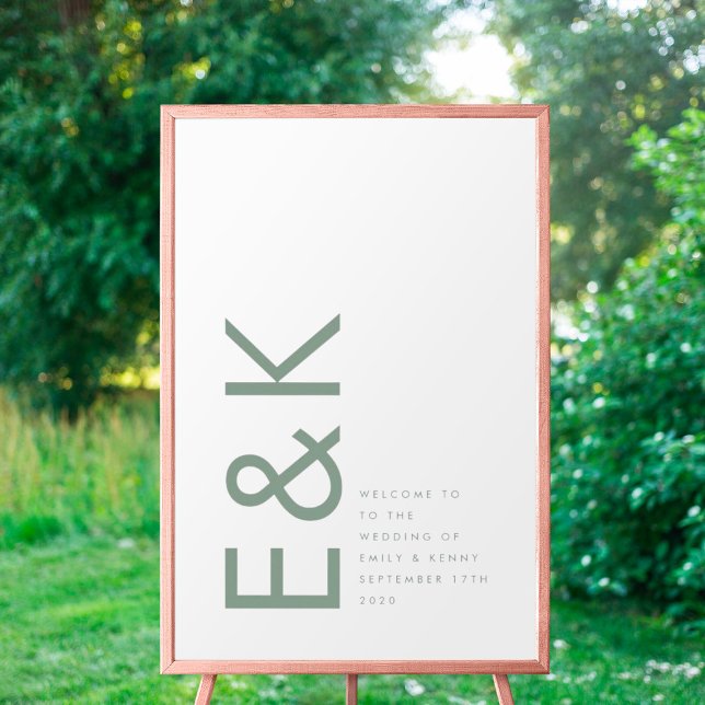 Sage Green Modern Bold Big Monogram Simple Poster (Creator Uploaded)