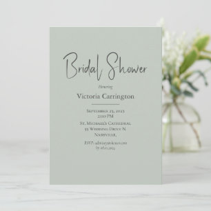 Sage Green Modern Bridal Shower Invitation