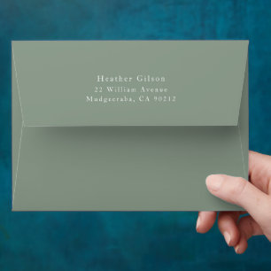 Sage Green Modern Bridal Shower Wedding Invitation Envelope