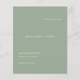 Sage Green Modern Budget Wedding Save the Date Flyer