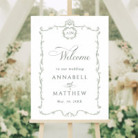 Sage Green Modern Classic French Wedding Welcome