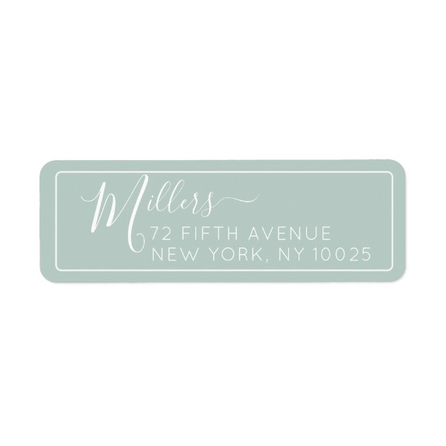 Sage Green Modern & Classic Return Address Label (Front)