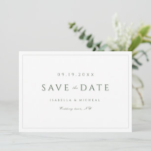 Sage Green Modern Classy Luxury Save The Date