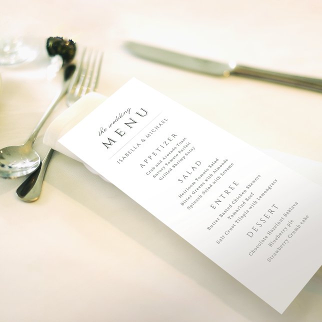 Sage Green Modern Classy Luxury Wedding Menu (Sage Green Modern Classy Luxury Wedding Menu)