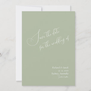 Sage Green Modern Custom Photo Save the date  Invitation