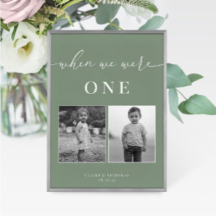 Sage Green Modern Elegant Wedding Age Table Number