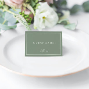 Sage Green Modern Elegant Wedding Escort Card