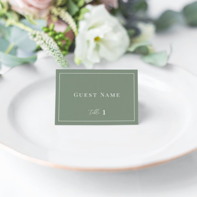 Sage Green Modern Elegant Wedding Escort Card (Creator Uploaded)