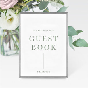 Sage Green Modern Elegant Wedding Guestbook Sign