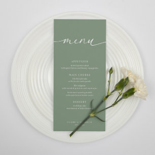 Sage Green Modern Elegant Wedding Reception Menu