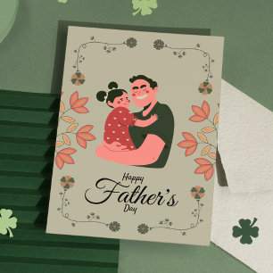 Sage Green Modern Floral Happy Dad - Father's Day Card