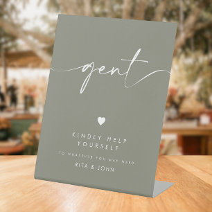 Sage Green Modern Gents Bathroom Wedding Sign