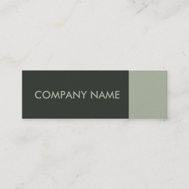 Sage Green Modern Mini Business Card (Front)