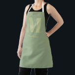 Sage Green Modern Minimal Monogram Initial Name Apron<br><div class="desc">Sage Green Modern Minimal Monogram Initial Name Apron,  the perfect gift for anyone who loves to cook or craft!</div>