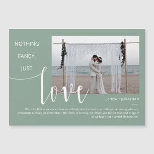 Sage Green Modern Minimal Script Photo Magnet