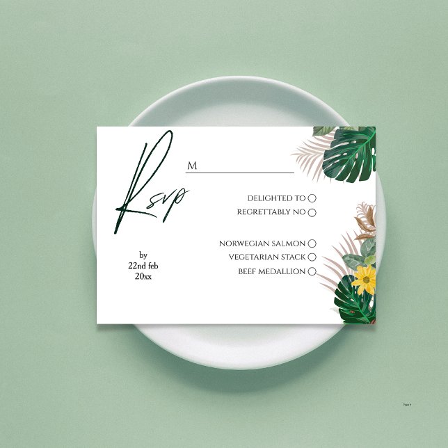 Sage Green Modern Minimalist Botanical RSVP  (Creator Uploaded)