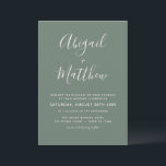 Sage Green Modern Minimalist Handwriting Wedding Invitation<br><div class="desc">Personalise this Sage Green Simple and Elegant Double Sided Invitation with your message and details. This chic invitation includes modern and elegant stylish simple handwritten script typography for the special Wedding to Be celebration.</div>