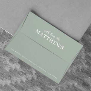 Sage Green   Modern Minimalist Stylish Elegant Envelope