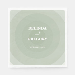 Sage Green Modern Monogram Wedding Napkin