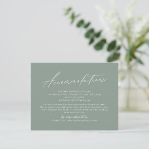Sage Green modern script minimalist accommodation Card