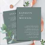 Sage Green Modern Typography All In One Wedding Invitation<br><div class="desc">Sage Green Modern Typography All In One Simple Wedding Invitation Card. Celebrate your special day with this elegant and beautiful wedding invitation card to beautify your special occasion. All the texts are pre-arranged for you to personalise easily and quickly with your own details. If you need further customisation or matching...</div>