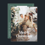 Sage green modern watercolor botanical typography holiday postcard<br><div class="desc">Modern full bleed photo elegant rustic watercolor dried botanical floral muted colours holiday Christmas card. Sage green,  hunter green,  black,  white and brown modern on trend colorway.</div>