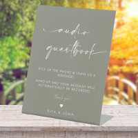 Sage Green Modern Wedding Audio Guestbook Sign
