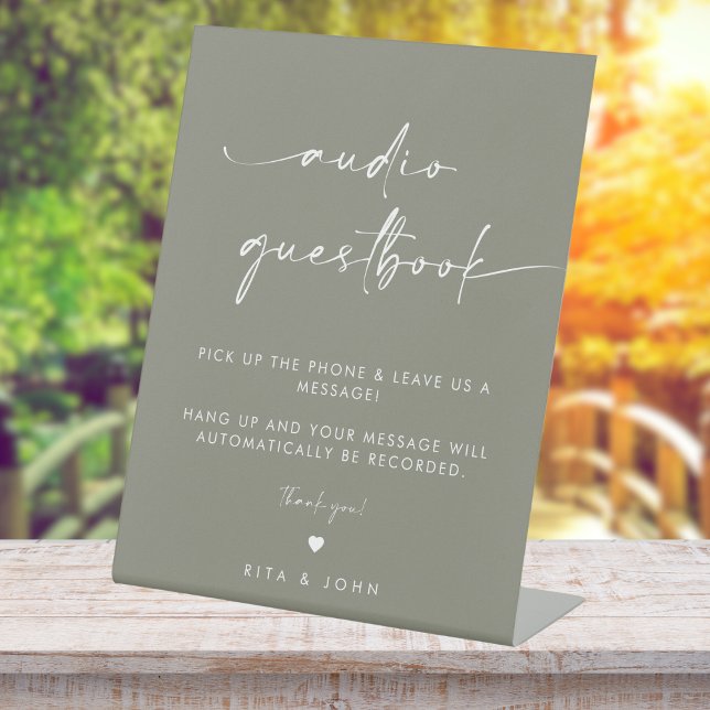 Sage Green Modern Wedding Audio Guestbook Sign (Creator Uploaded)