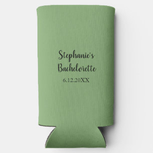 Sage Green Modern Wedding Bachelorette Favour Gift Seltzer Can Cooler