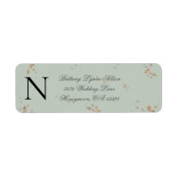 Sage Green Monogram Gold Glitter Return Address