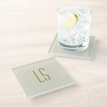Sage green monogram initial simple