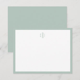 Sage Green Monogram Stationery Thank You Note Card