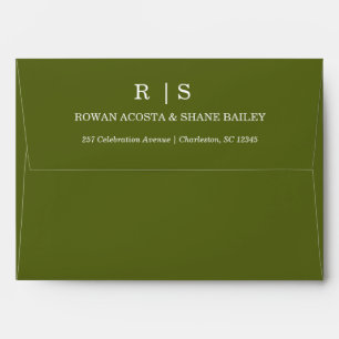 Sage Green Monogram Wedding Envelope