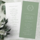 Sage Green Monogram Wedding Programme<br><div class="desc">Guide your guests through the ceremony seamlessly with our Sage Green Monogram Wedding Program. This program incorporates the monogram,  order of events,  and simple typography,  creating a keepsake that perfectly complements the overall wedding aesthetic. Ensure your loved ones are informed and engaged throughout the celebration.</div>