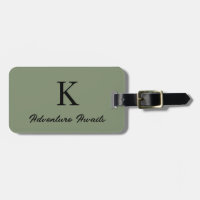 Sage Green Monograms Adventure Awaits Gift Favour