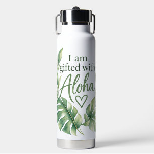 Sage Green Monstera Aloha Water Bottle