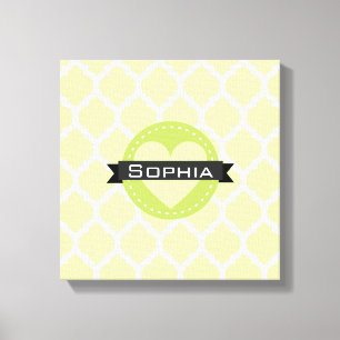 Sage Green Moroccan Lattice Pattern Canvas Print