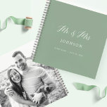 Sage Green Mr. & Mrs Photo Wedding Guest Book<br><div class="desc">Sage Green Mr. & Mrs Photo Wedding Guest Book</div>