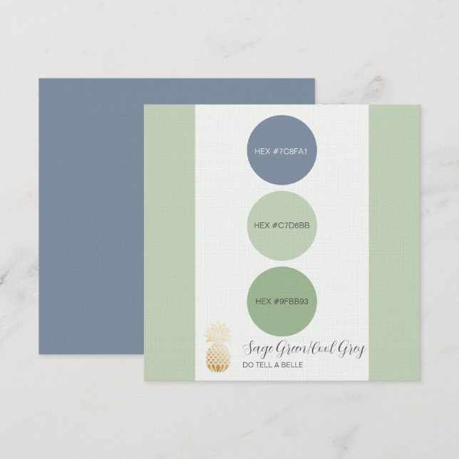 Sage Green Muted Colour Palette Card (Front/Back)