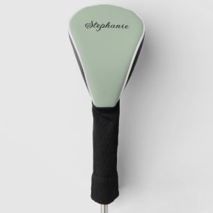 Sage Green Name Modern Elegant Monogram Boho Golf Head Cover