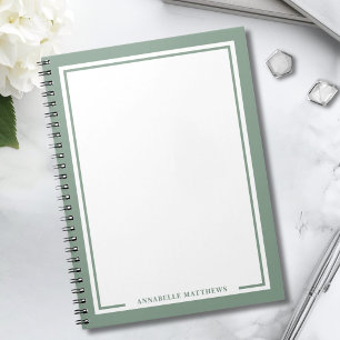 Sage Green Name Monogram Notebook