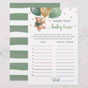 Sage Green Name That Baby Tune Game Teddy Bear