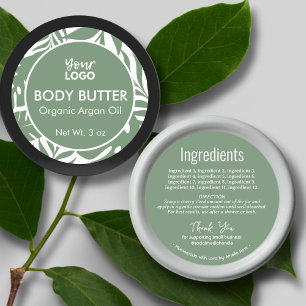 Sage Green Natural Botanical Ingredients Label