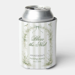Sage Green Nesting Party Baby Shower Can Cooler