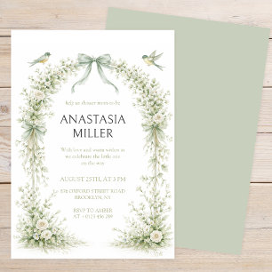 Sage Green Nesting Party Baby Shower Invitation