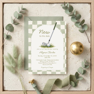 Sage Green New to the Golf Club Baby Shower Invitation
