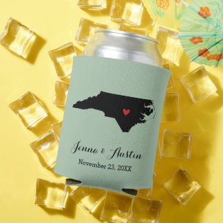 Sage Green North Carolina Wedding Favour Can Coole Cooler