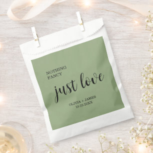 Sage Green Nothing Fancy Just Love Wedding Favour Bags