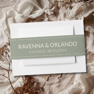 Sage Green Old Money Timeless Modern Wedding Invitation Belly Band