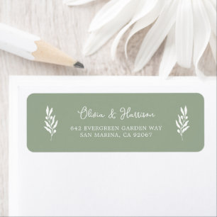 Sage Green Olive Branch Address Label